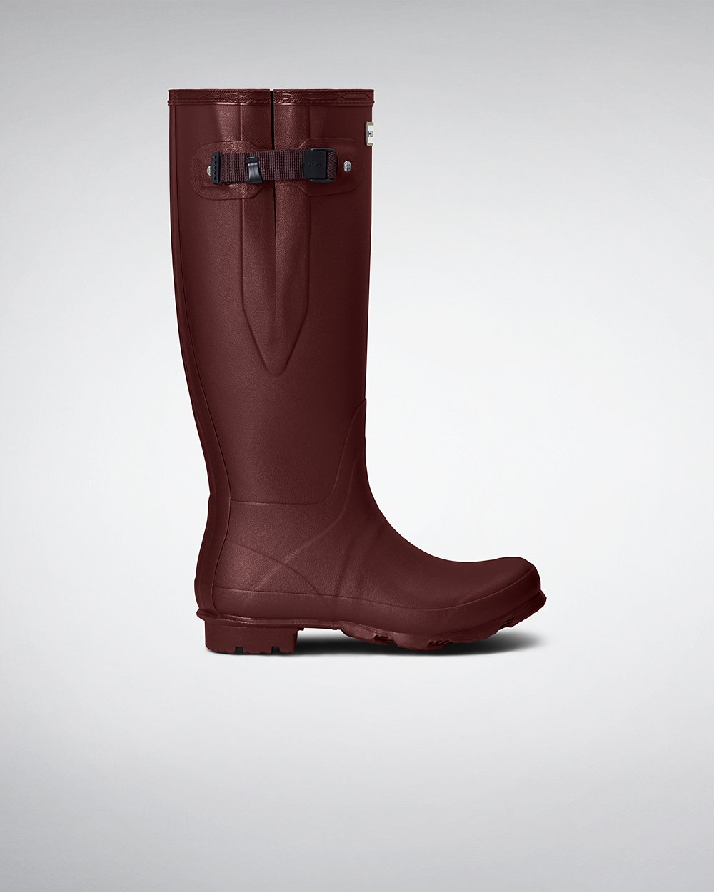 Botas de Lluvia Altas Hunter Mujer - Norris Field Side Adjustable - Morados Rojos - PSZVNTO-07